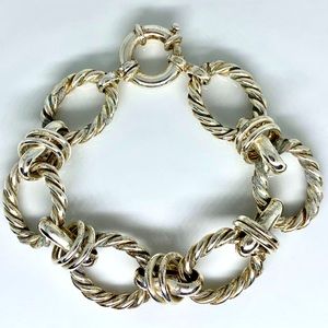 ❤️ Twisted Cable Chunky Link Sterling Silver 925 Bracelet